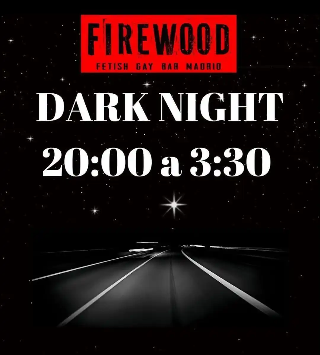 Image from FIREWOOD GAY BAR MADRID: 🌕🌕🌕🌕🌕🌕🌕🌕 SÁBADO 14 JUNIO ⏱ 20:00 a 3:30 🎉 DARK NIGHT ➡️ En...