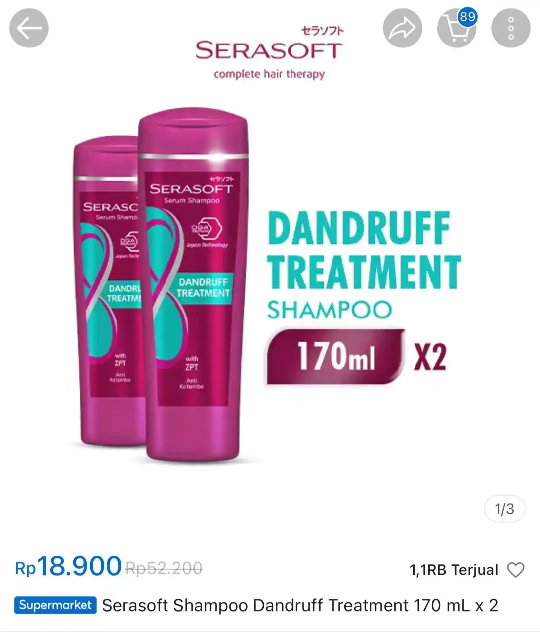 Image from Racun Shopee Receh: Serasoft Shampoo Dandruff Treatment 170 mL x 2 https://s.shopee.co.id/...