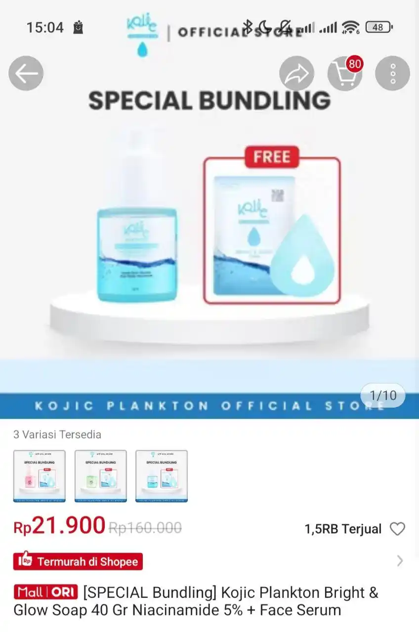 Image from Racun Shopee Receh: [SPECIAL BUNDLING] KOJIC PLANKTON BRIGHT & GLOW SOAP 40 GR NIACINAMIDE...