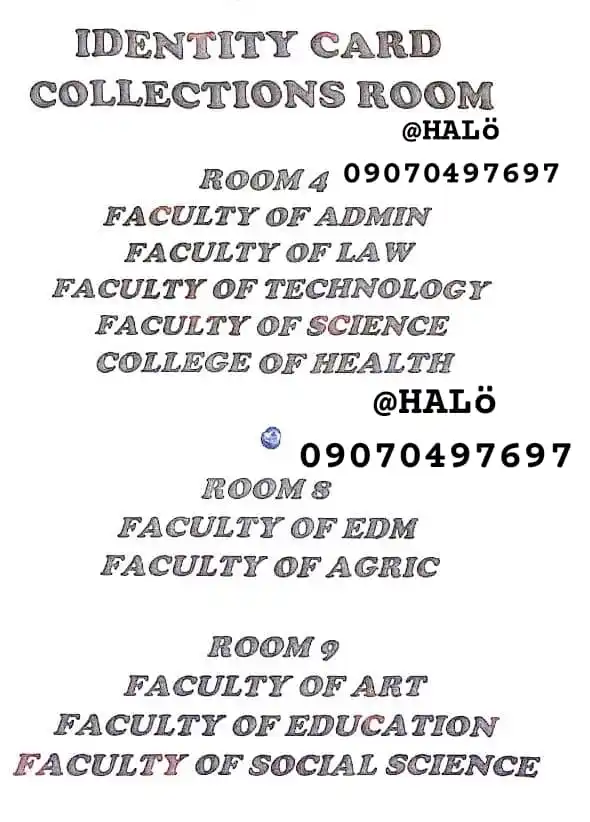 Image from OBAFEMI AWOLOWO UNIVERSITY (GREAT IFE).: *STUDENT ID CARD COLLECTION ROOM.* Kindly visit the room schedule for...