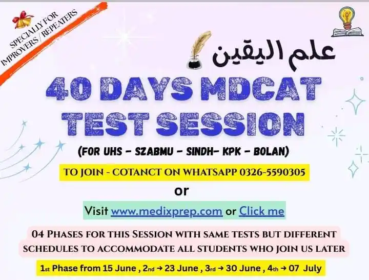 Image from Medix Prep Point: 🦚 *Test-02 of 40 Days علم الیقین Session `Phase-01` is Available* 🖇...