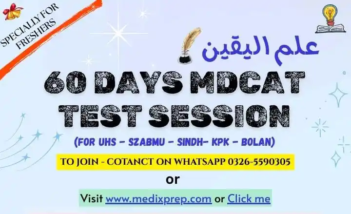 Image from Medix Prep Point: 🦚 *Test-02 of 60 Days علم الیقین Session is Available* `This test is...