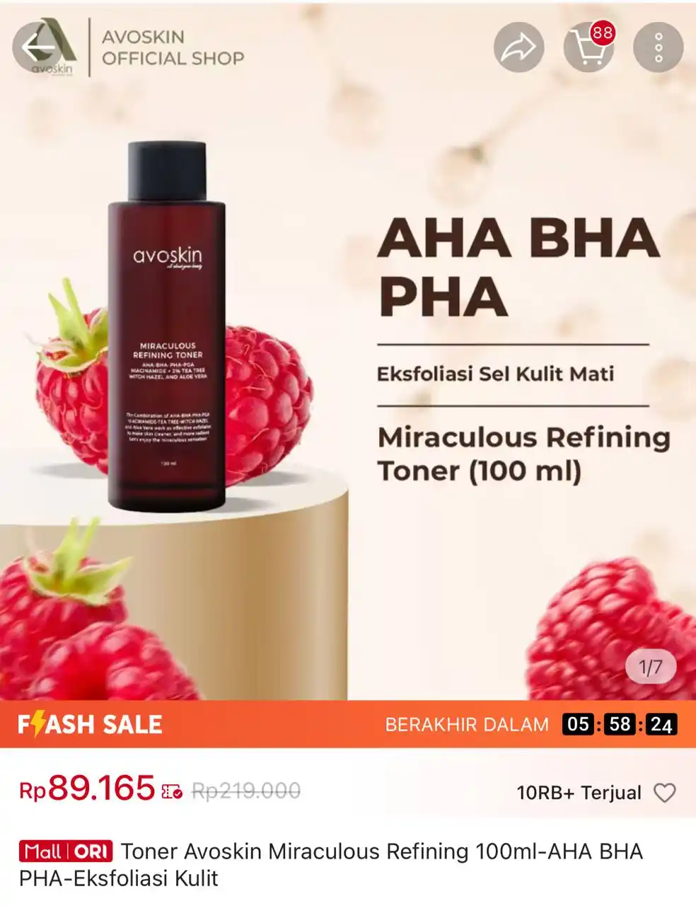 Image from Racun Shopee Receh: Toner Avoskin Miraculous Refining 100ml-AHA BHA PHA-Eksfoliasi Kulit h...