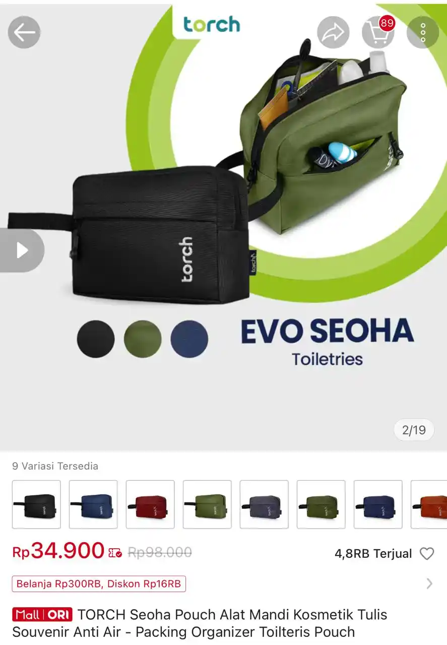 Image from Racun Shopee Receh: TORCH Seoha Pouch Alat Mandi Kosmetik Tulis Souvenir Anti Air - Packin...