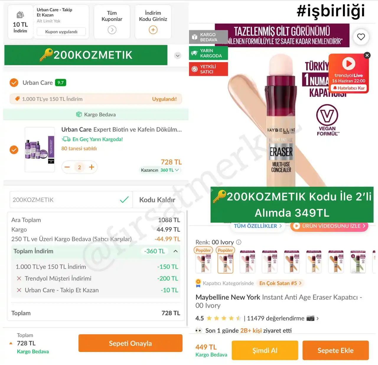 Image from İndirim Fırsat Merkezi: 🔥Urban Care Expert Biotin Ve Kafein Dökülme Karşıtı 4’lü Set ✅544TL...