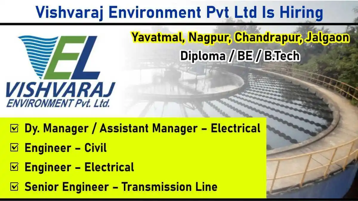 Image from Construction Placement: 📢📢 *Vishvaraj Environment Pvt Ltd Is Hiring: Water, Wastewater, Irri...