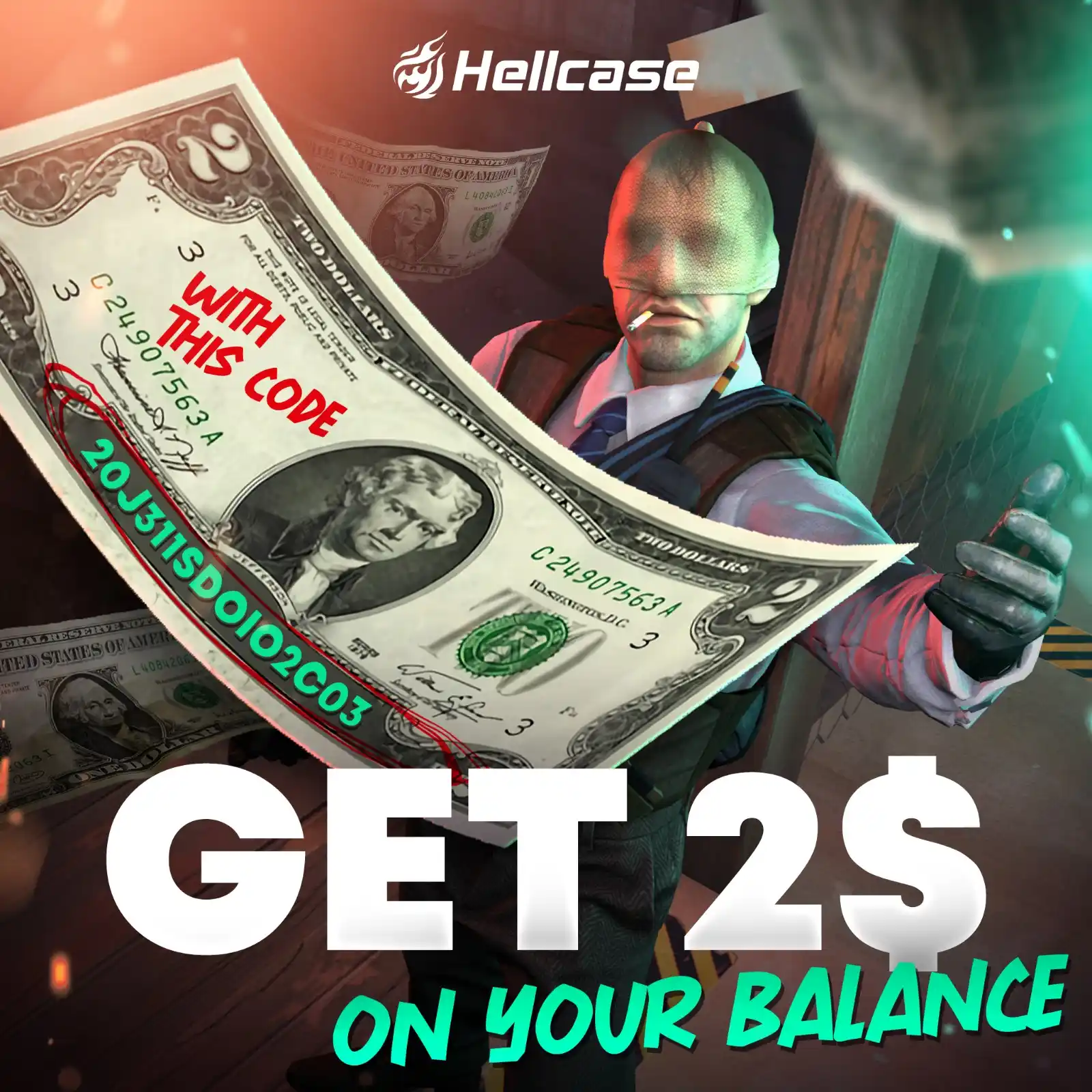 Image from Hellcase Official: What is this? This is a free Hell Code just for you! Get $2 to your ga...