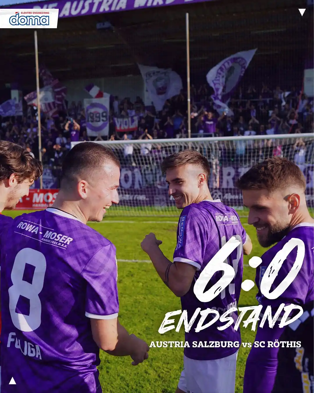 Image from SV Austria Salzburg: Wir überrollen Röthis mit einem deutlichen 6:0-Sieg, festigen unseren ...