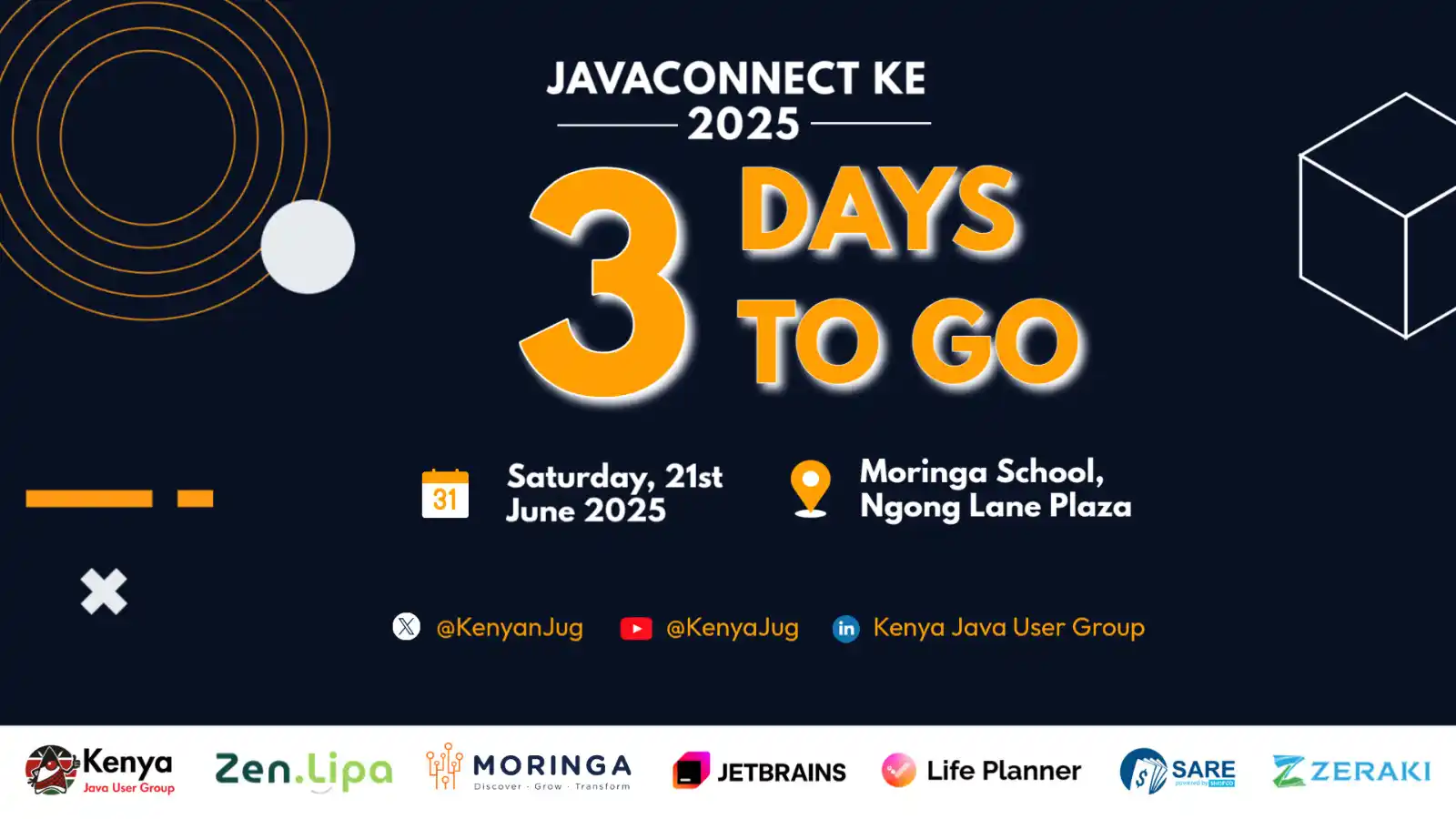 Image from Tech Kenya: 🔥 3 DAYS TO GO! Are you ready for the biggest Java event in Kenya? 🎉...