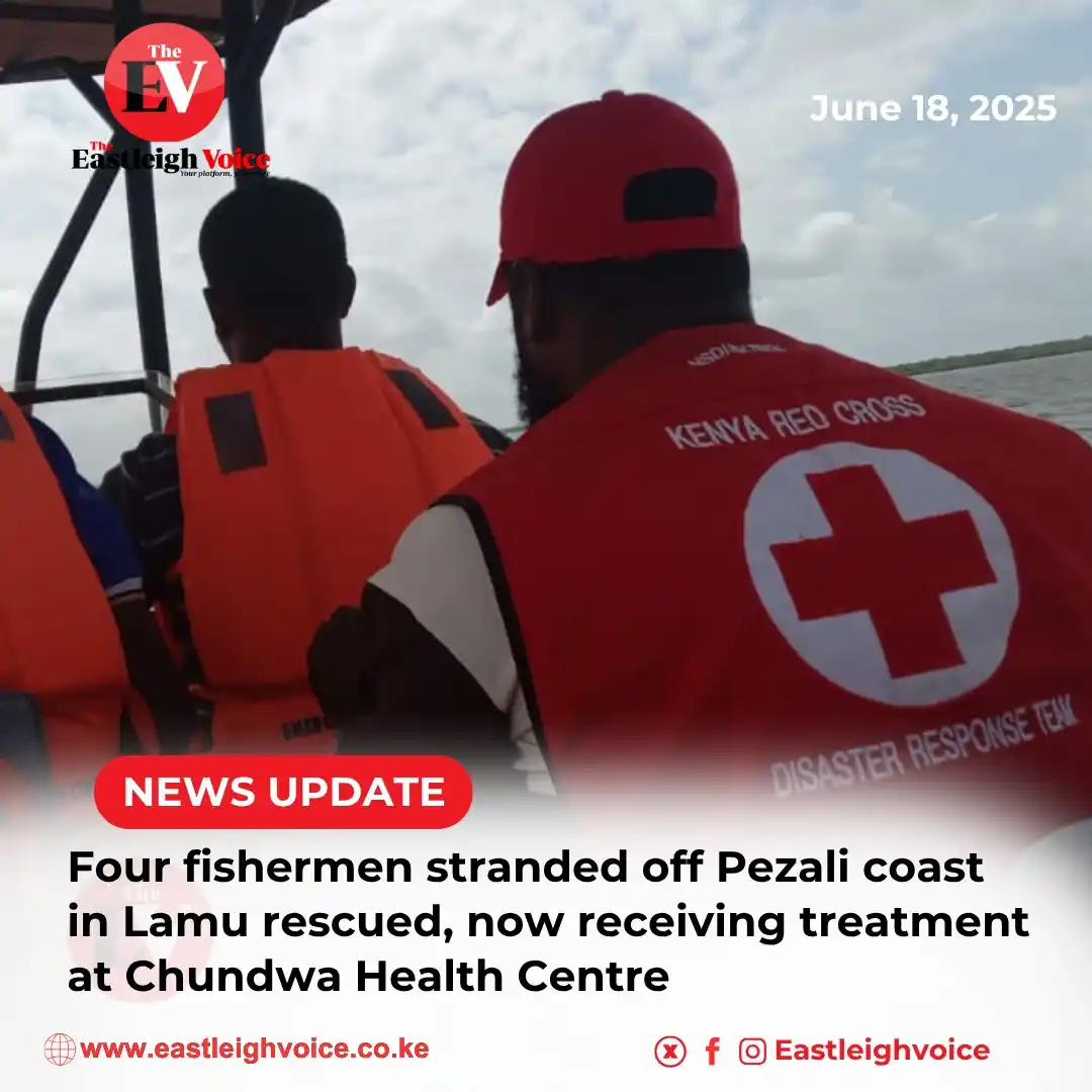 Image from Eastleigh Voice - eastleighvoice.co.ke: All four fishermen stranded about 13 kilometres off the coast of Pezal...
