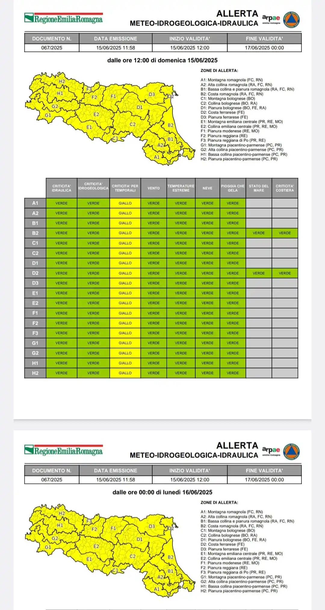 Image from Emilia Romagna Meteo: 📢 Allerta meteo della Protezione Civile dell'Emilia Romagna per oggi ...