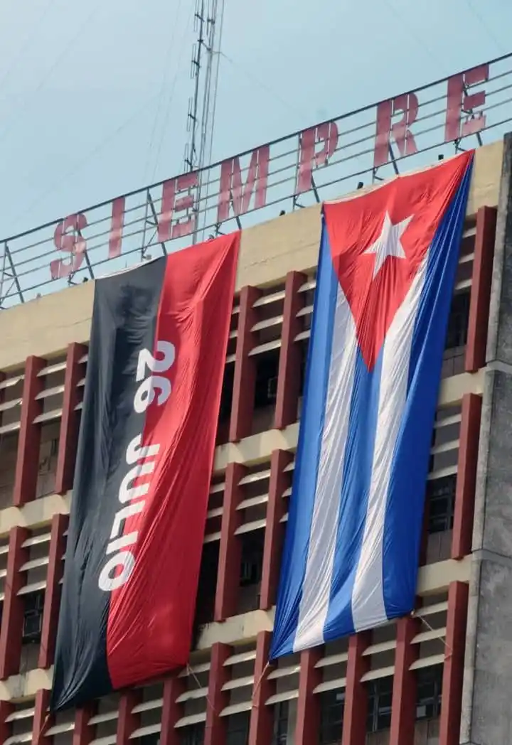 Image from Partido Comunista de Cuba: “Aún estamos bajo el bloqueo imperialista; es verdad que los imperiali...