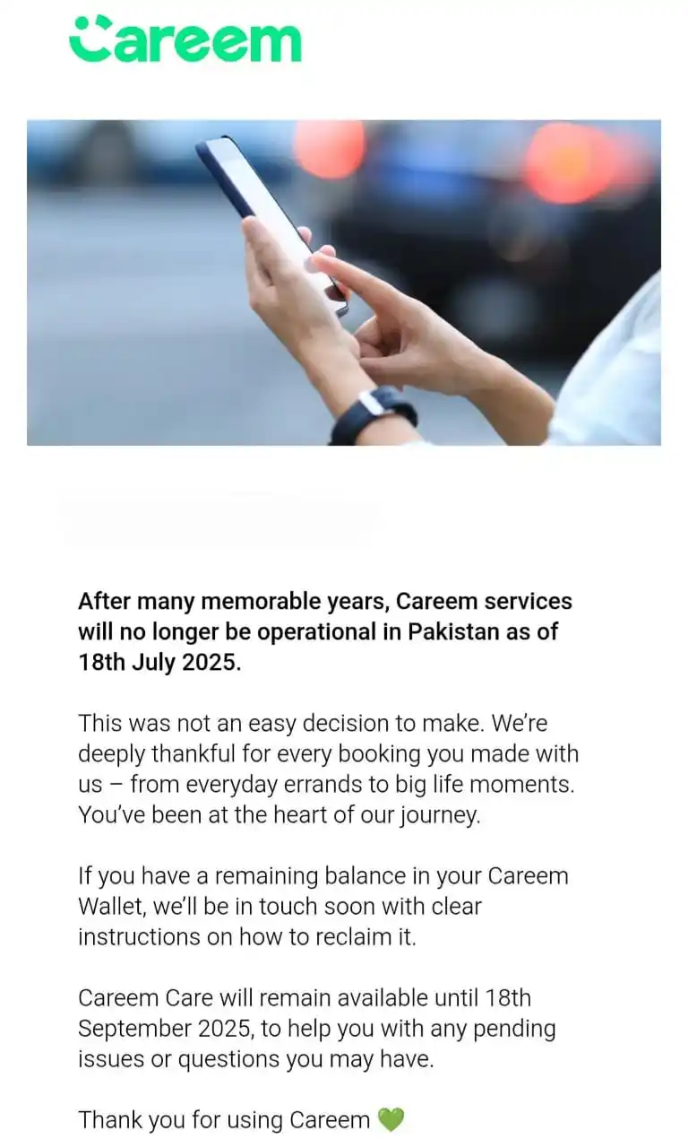 Image from Voice Of Customer: Careem has announced that it will shut down its ride-hailing operation...
