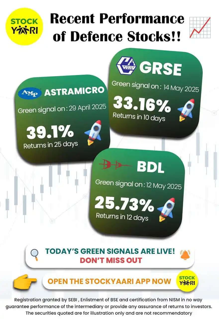 Image from Stock Yaari: 🚀 Defence Stocks Are Soaring! 💹 Missed These Explosive Returns? ✅ As...