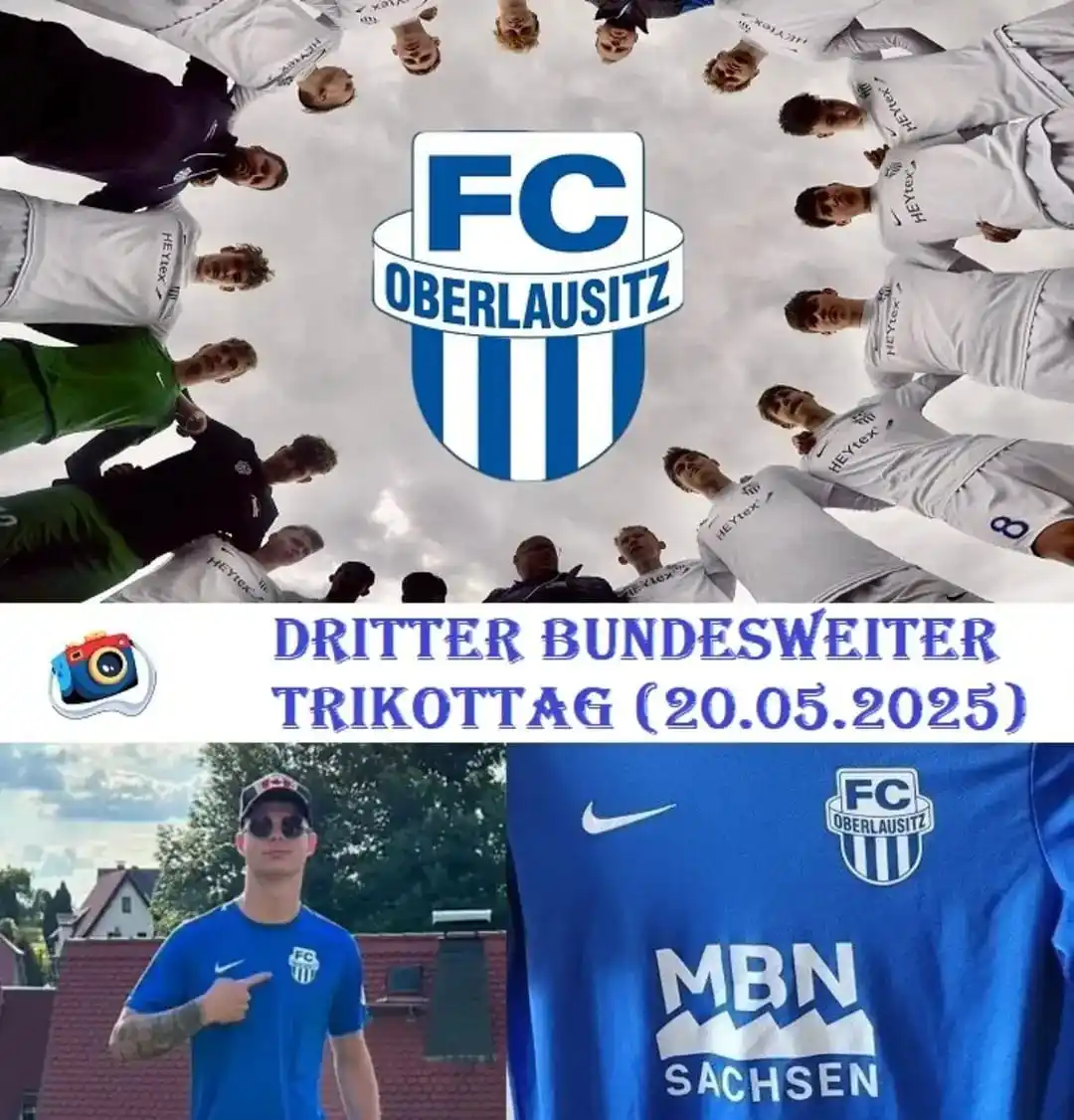 Image from FC Oberlausitz Neugersdorf e.V.: 📸💙🤍 Dritter bundesweiter Trikottag 🤍💙📸 Unter dem Motto „Flagge ...