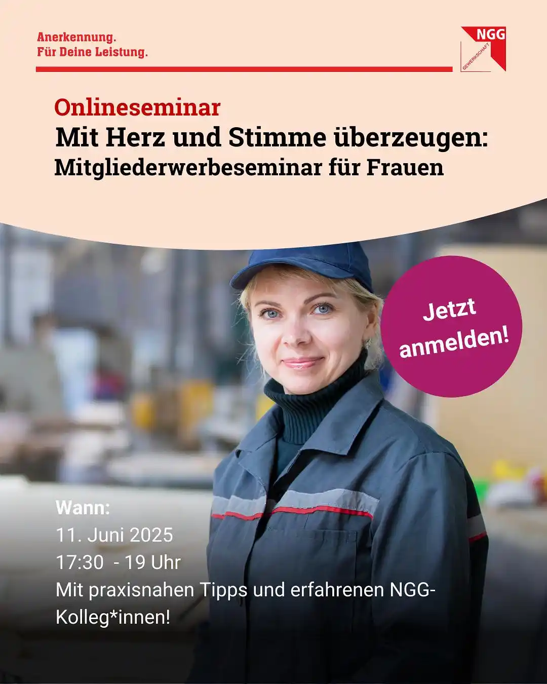 Image from NGG Ost: Du brennst für die Gewerkschaft und willst deine Kolleg*innen für die ...