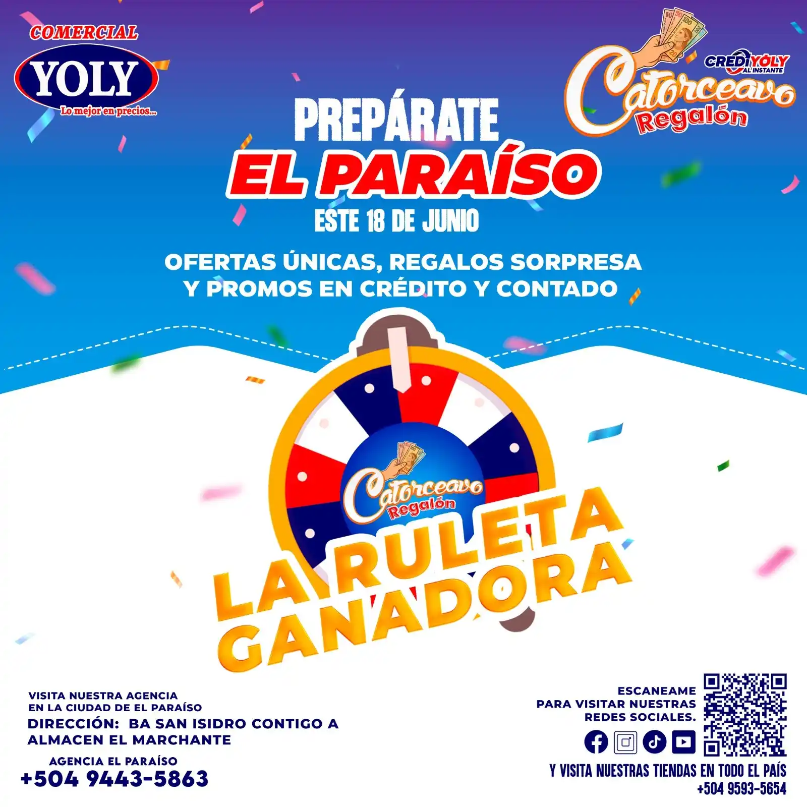 Image from Oriente Televisión Canal 28: 🎉 ¡EL PARAÍSO, prepárate! 🎉 Este 18 de junio, Comercial Yoly te invi...