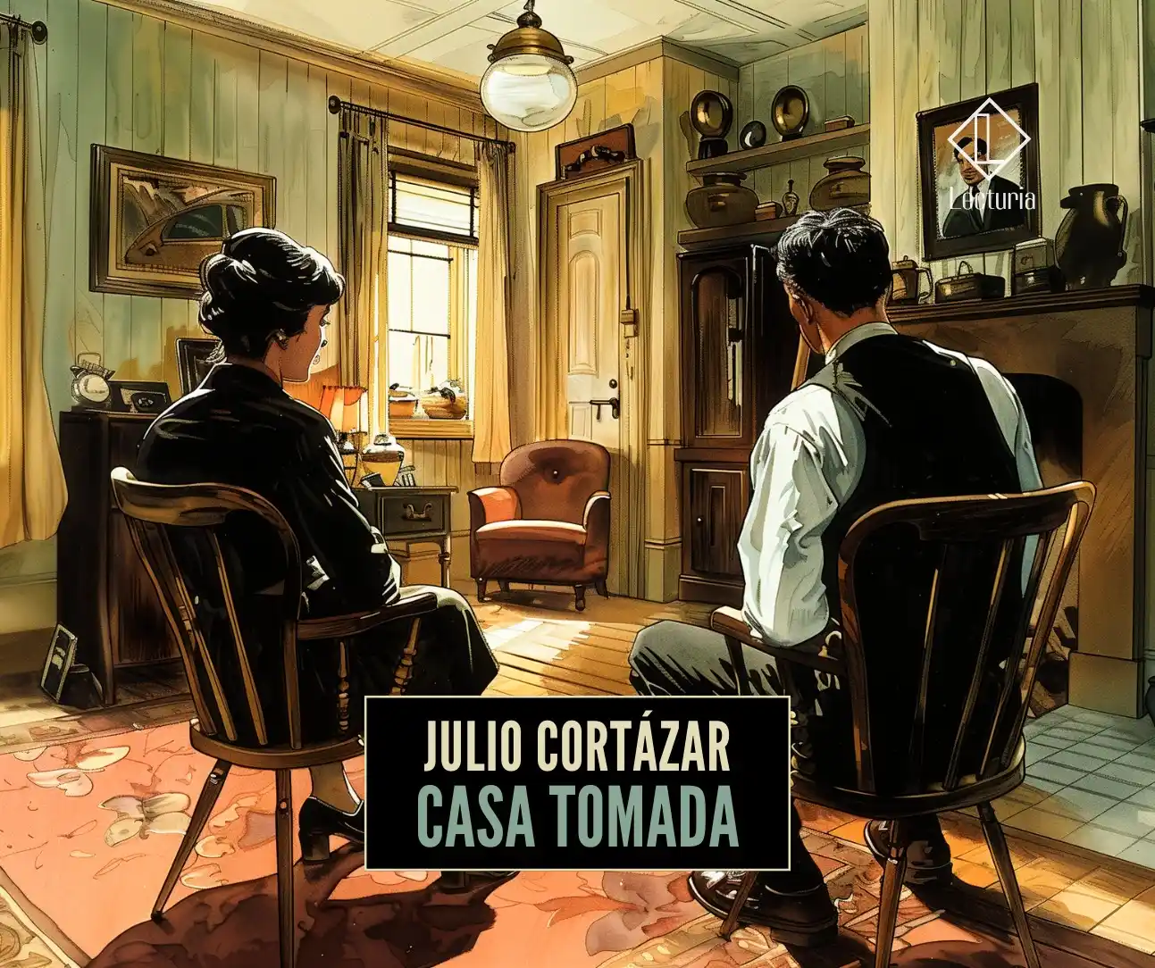 Image from Lecturia : Biblioteca de relatos: En «Casa tomada«, cuento de Julio Cortázar publicado en 1951 en el lib...