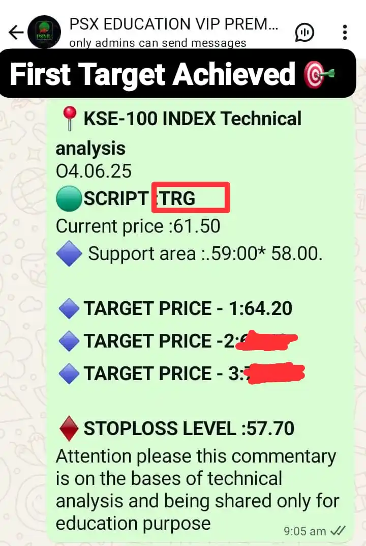 Image from Pakistan Share Market Updates: First Target Achieved 🎯 Contact Us At 0341 2630770...