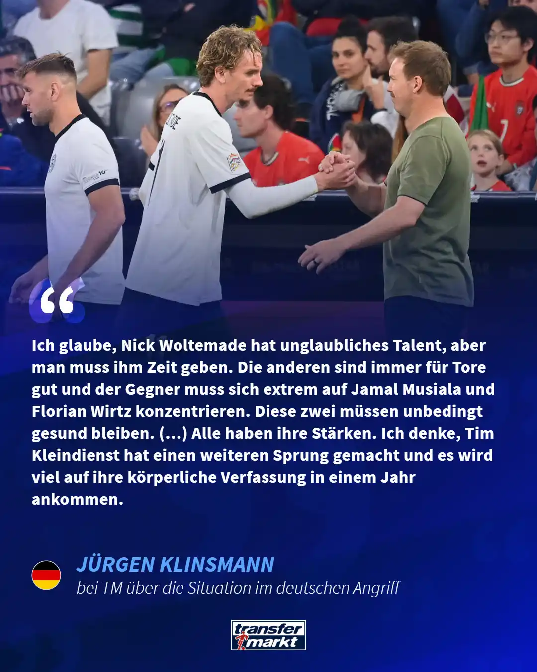 Image from Transfermarkt.de: Für Ex-Bundestrainer Klinsmann besteht ein Jahr vor WM kein Anlass zur...