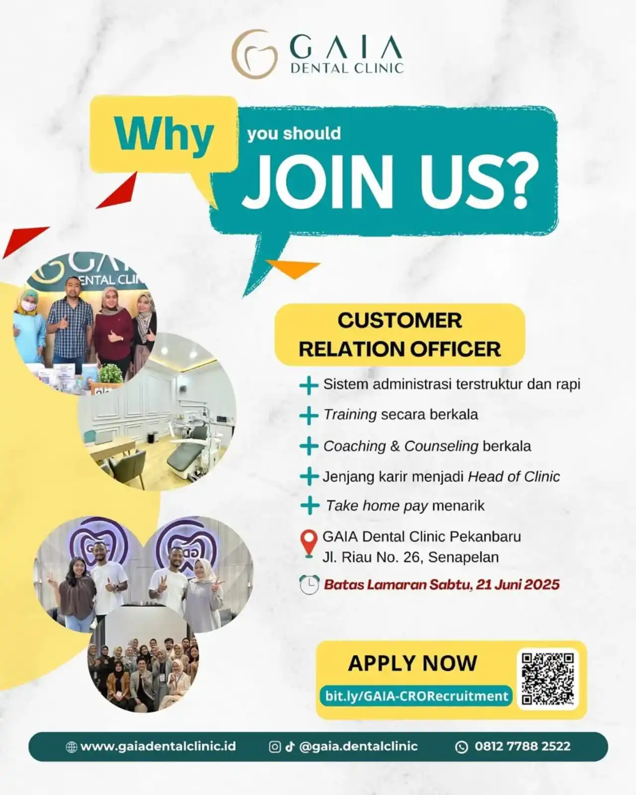 Image from INFO PEKANBARU: 🔥 GAIA Dental Clinic sedang mencari <a class="text-blue-500 hover:und...