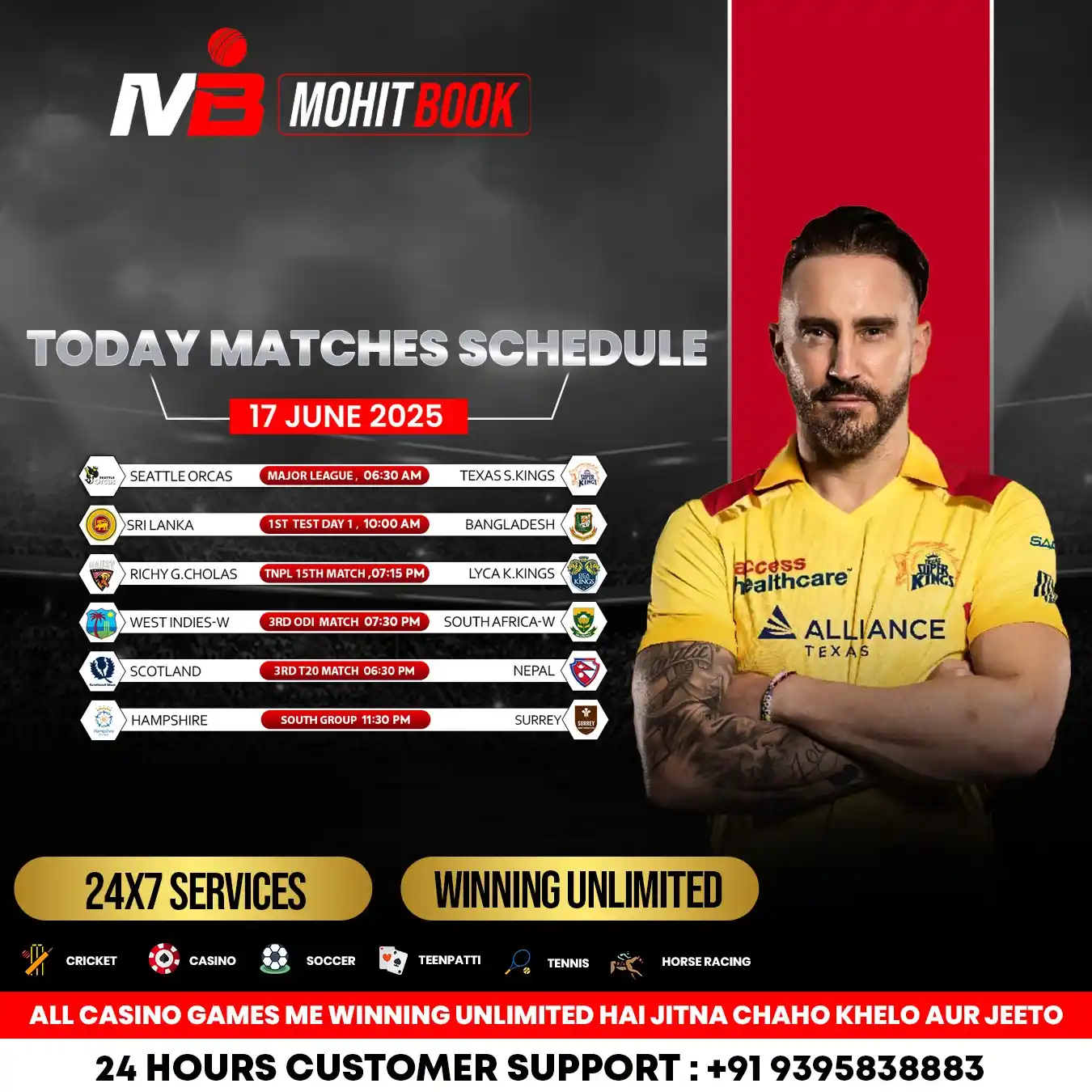 Image from MOHIT BOOK: *Get Ready for a Full Day of Cricket Action! 🏏🔥*  *Today's Fixtures:...