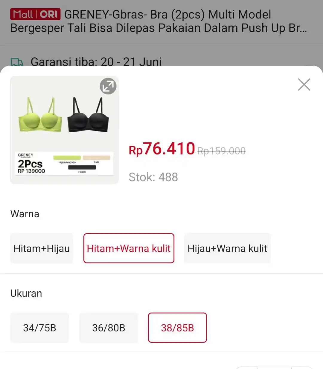 Image from SiCode Voucher + Hidden GEM Shopee: GRENEY-Gbras- Bra (2pcs) Multi Model Normalnya 104rb https://s.sho...