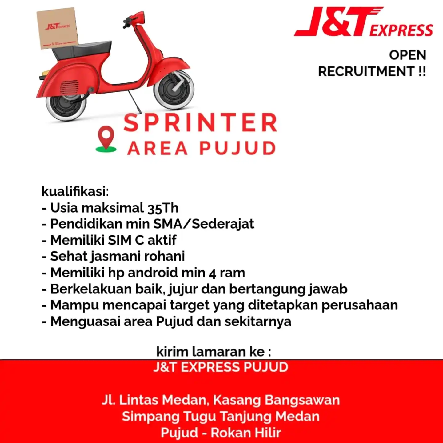 Image from INFO PEKANBARU: Hallo J&T Friends J&T Express bawa kabar gembira nih untuk kamu yang s...