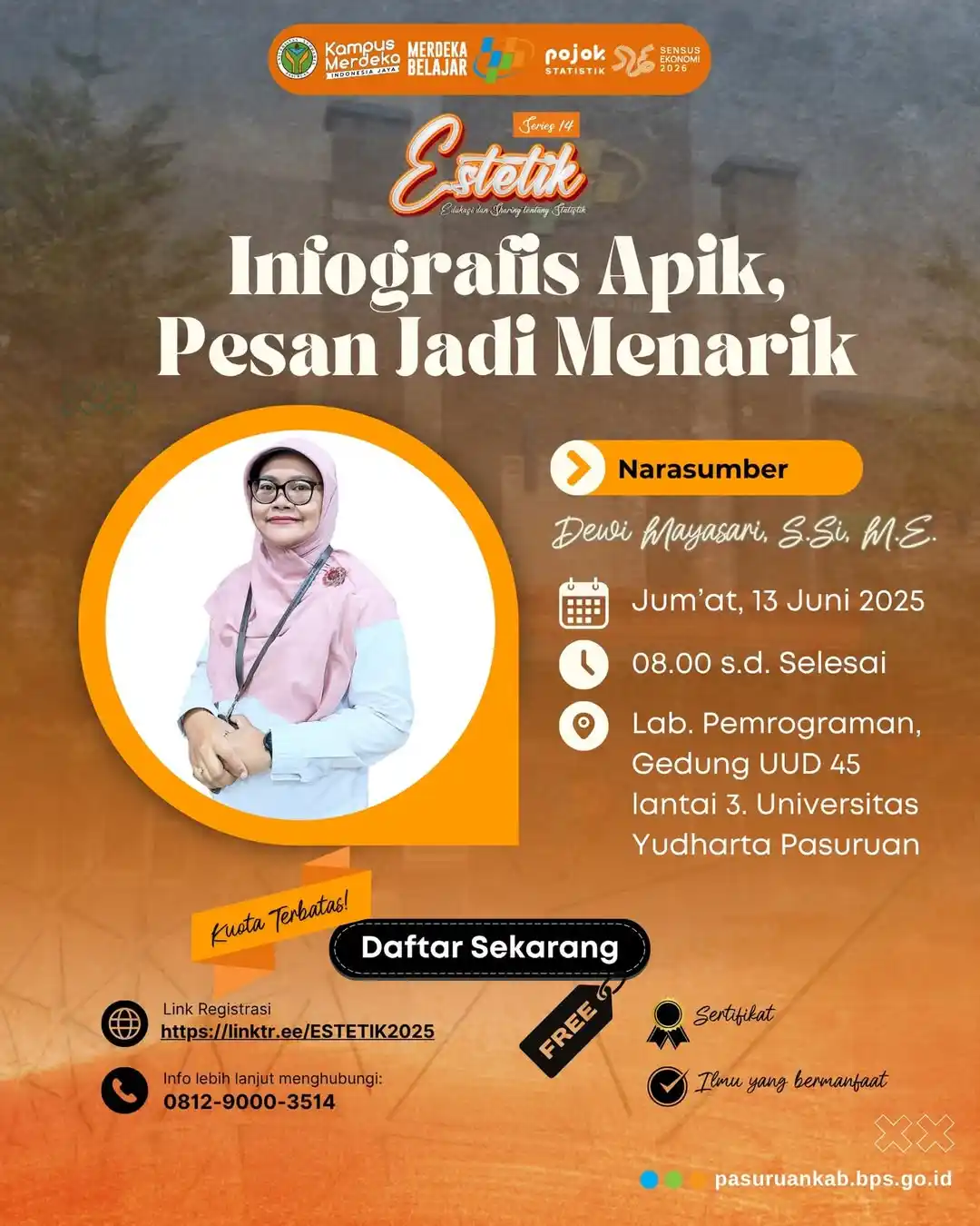 Image from BPS KABUPATEN PASURUAN: 📢 Halo, Sahabat Data dan Mahasiswa Universitas Yudharta Pasuruan Yuk...