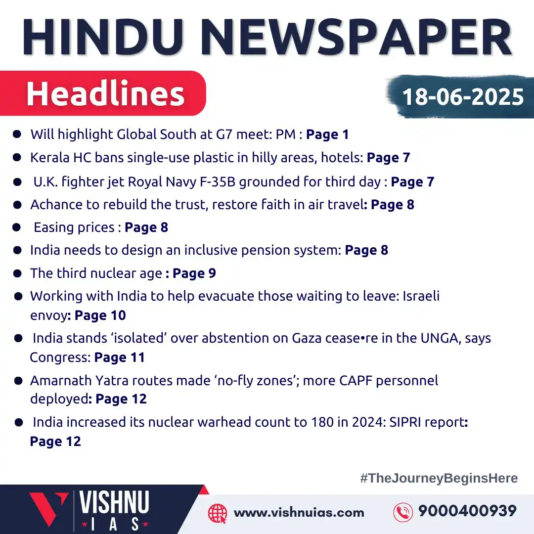 Image from VISHNU IAS: Helping you to identify daily important news "TO BE READ IN THE HINDU"...