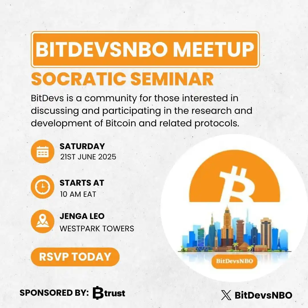 Image from Tech Kenya: Hey guys 👋 Join us for this month's edition of BitDevs Nairobi 🇰🇪 ...
