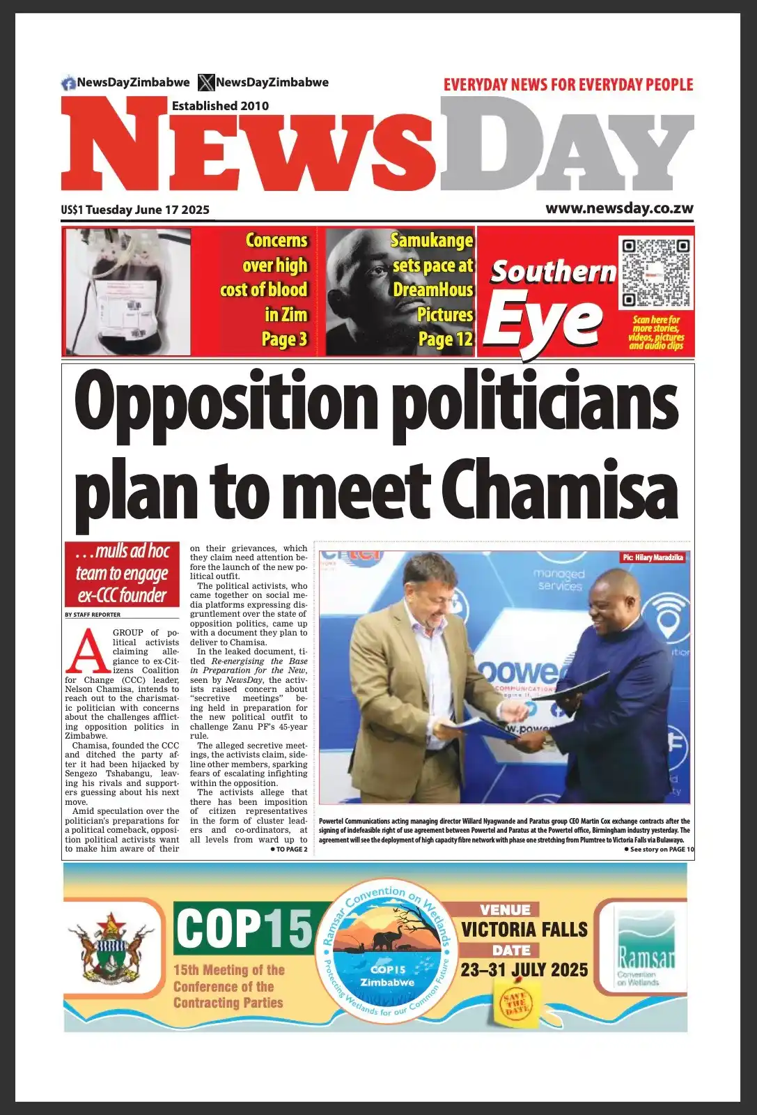 Image from NewsDay Zimbabwe: Hey there! This issue of NewsDay Zimbabwe talks about the challenges ...