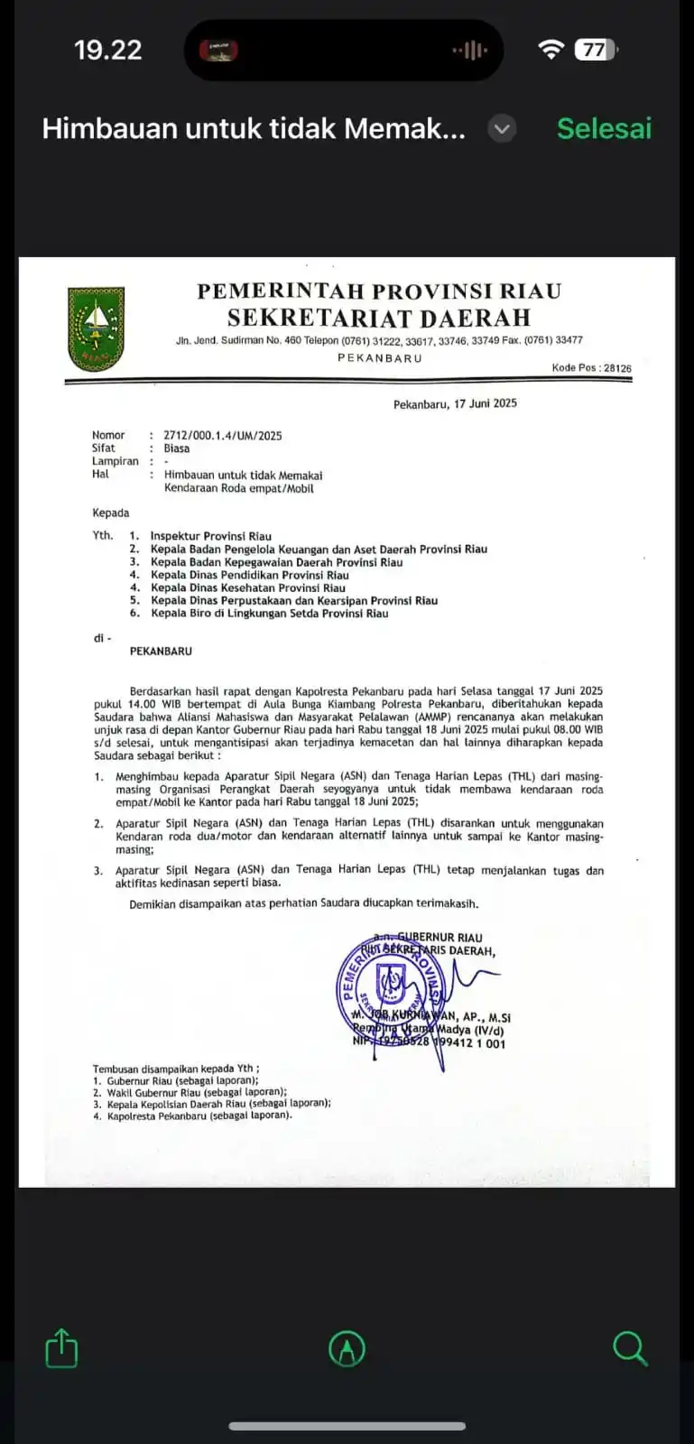 Image from INFO PEKANBARU: Himbauan Demonstrasi Rabu 18 Juni 2025 Didepan Kantor Gubernur Riau...