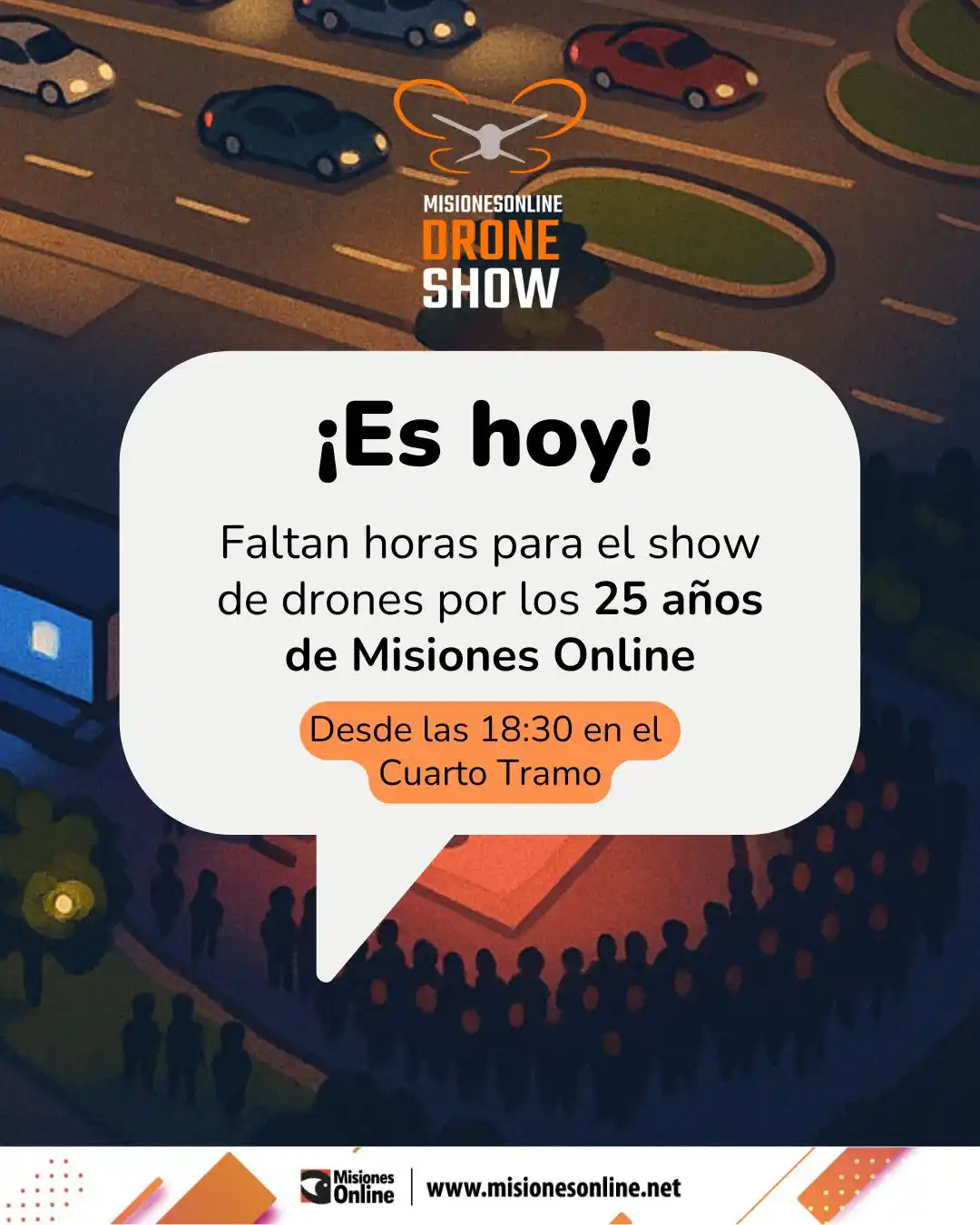 Image from Misiones Online: 🎉 HOY es el gran día: el show de drones inédito en la región es hoy e...