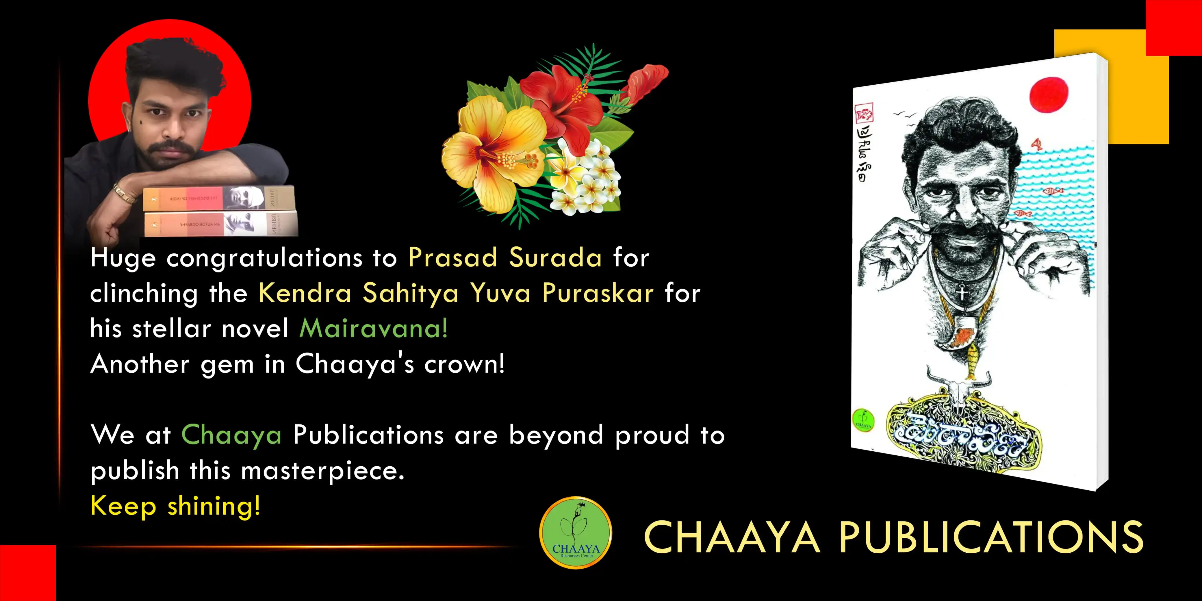 Image from Chaayabooks.com: 🌟 Huge congratulations to Prasad Surada for clinching the Kendra Sahi...