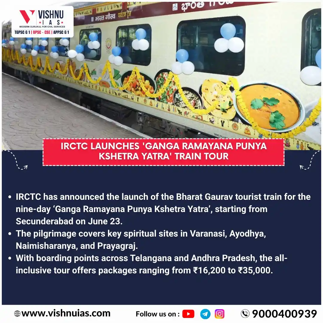 Image from VISHNU IAS: IRCTC Launches 'Ganga Ramayana Punya Kshetra Yatra' Train Tour...