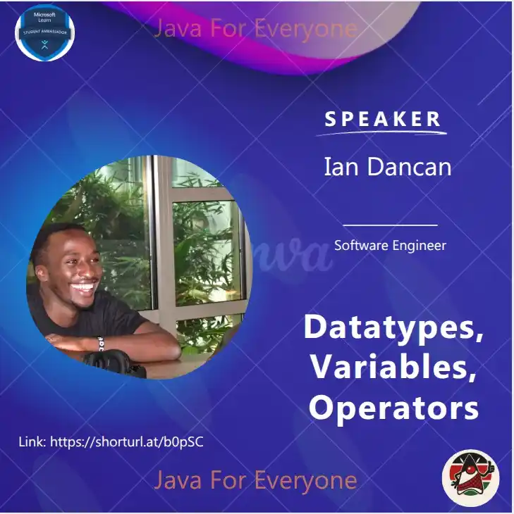 Image from Tech Kenya: Java for Everyone - Session 2 📅 Today | 🕗 8PM EAT We’ll cover: • Da...