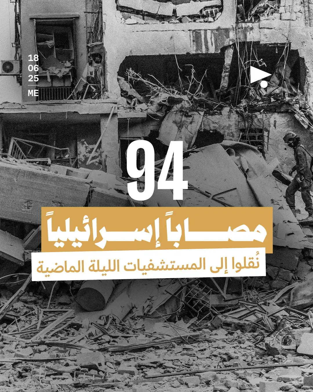 Image from أخبار ميغافون: _خبر_ | *94 مصاباً إسرائيلياً نُقلوا إلى المستشفيات الليلة الماضية* 👇...