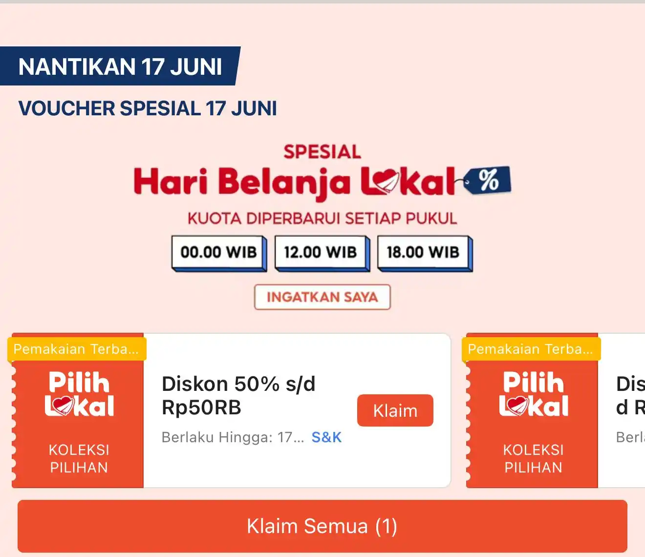 Image from SiCode Voucher + Hidden GEM Shopee: Klaim dulu‼️ buat malam ini ⏰00.00 | ⏰12.00 | ⏰18.00 WIB 🐙Diskon 50%...