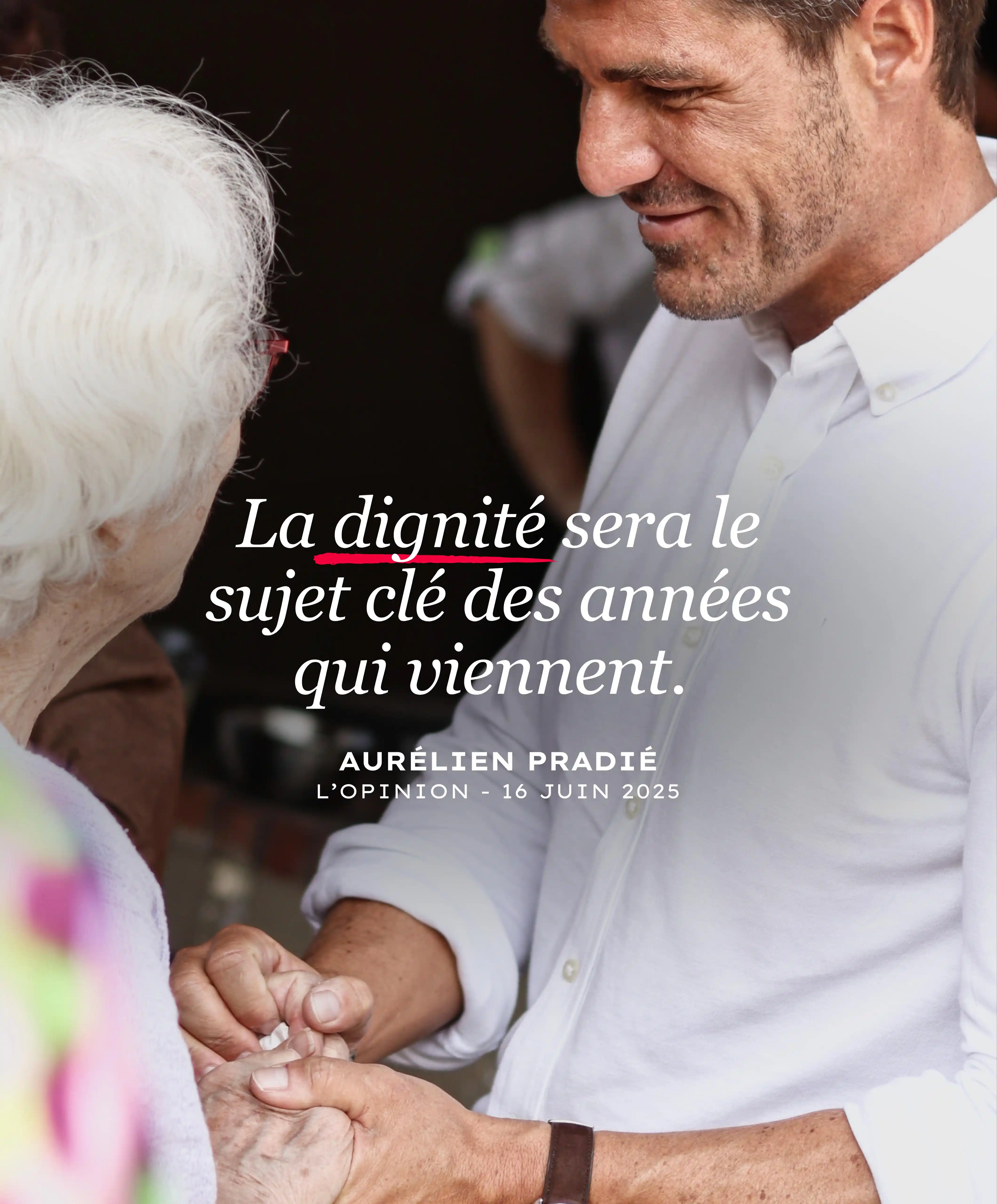 Image from Aurélien Pradié: La dignité sera le sujet clé des années qui viennent. Le besoin de di...