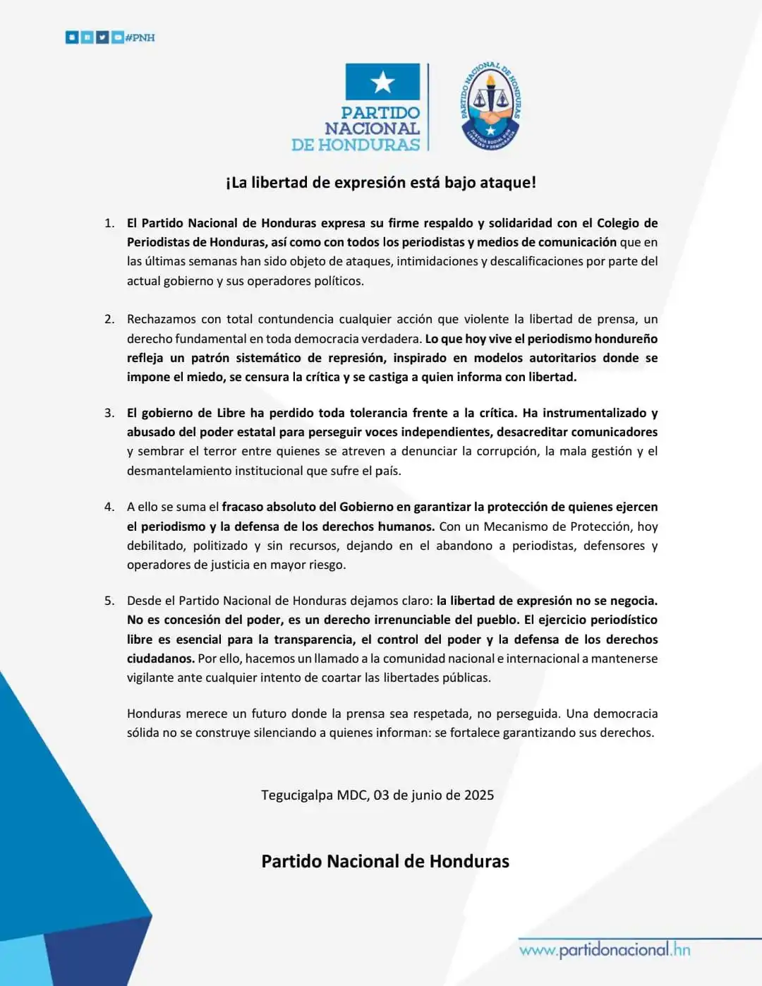 Partido Nacional de Honduras post