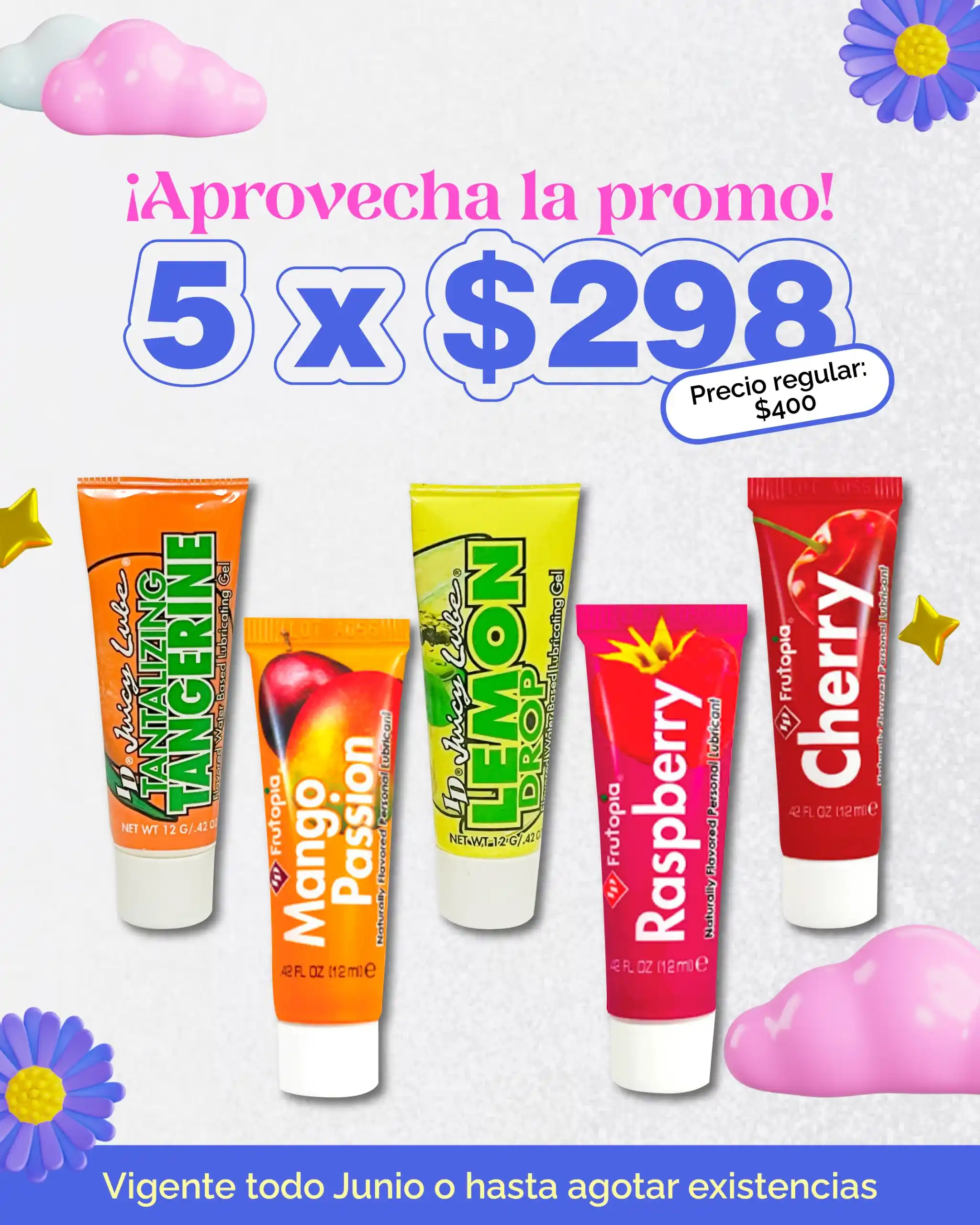 Image from Xverso Shop: 🔥 ¡LA PROMO QUE ESTABAS ESPERANDO! 🔥 5 lubricantes frutales por SOLO...