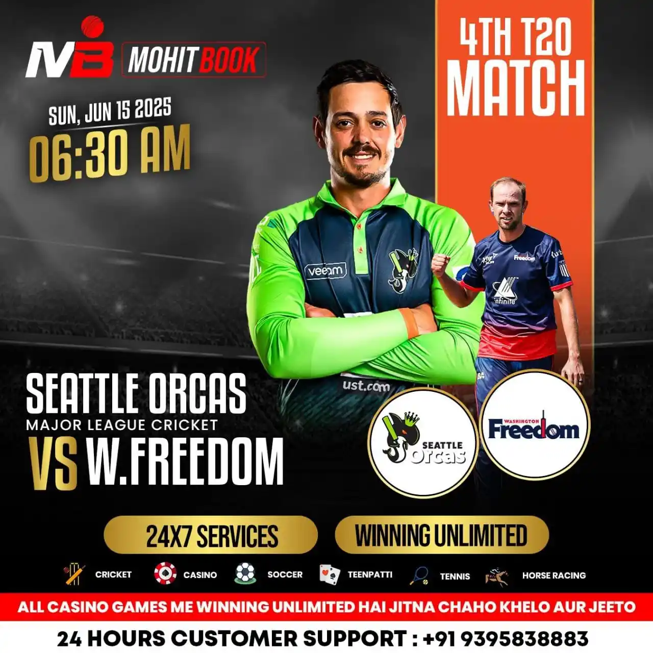 Image from MOHIT BOOK: Major Cricket League 2025 Washington Freedom Vs Seattle Orcas Playing ...