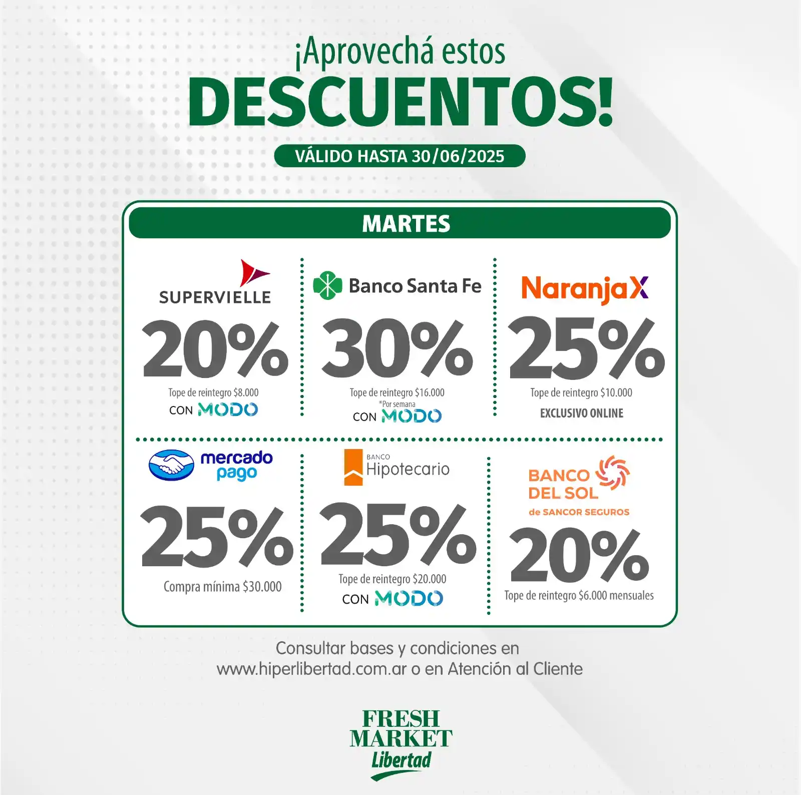 Image from Fresh Market Libertad: 🦜💅 Martes financiero, mis amoressss... así que activá tu tarjeta en ...