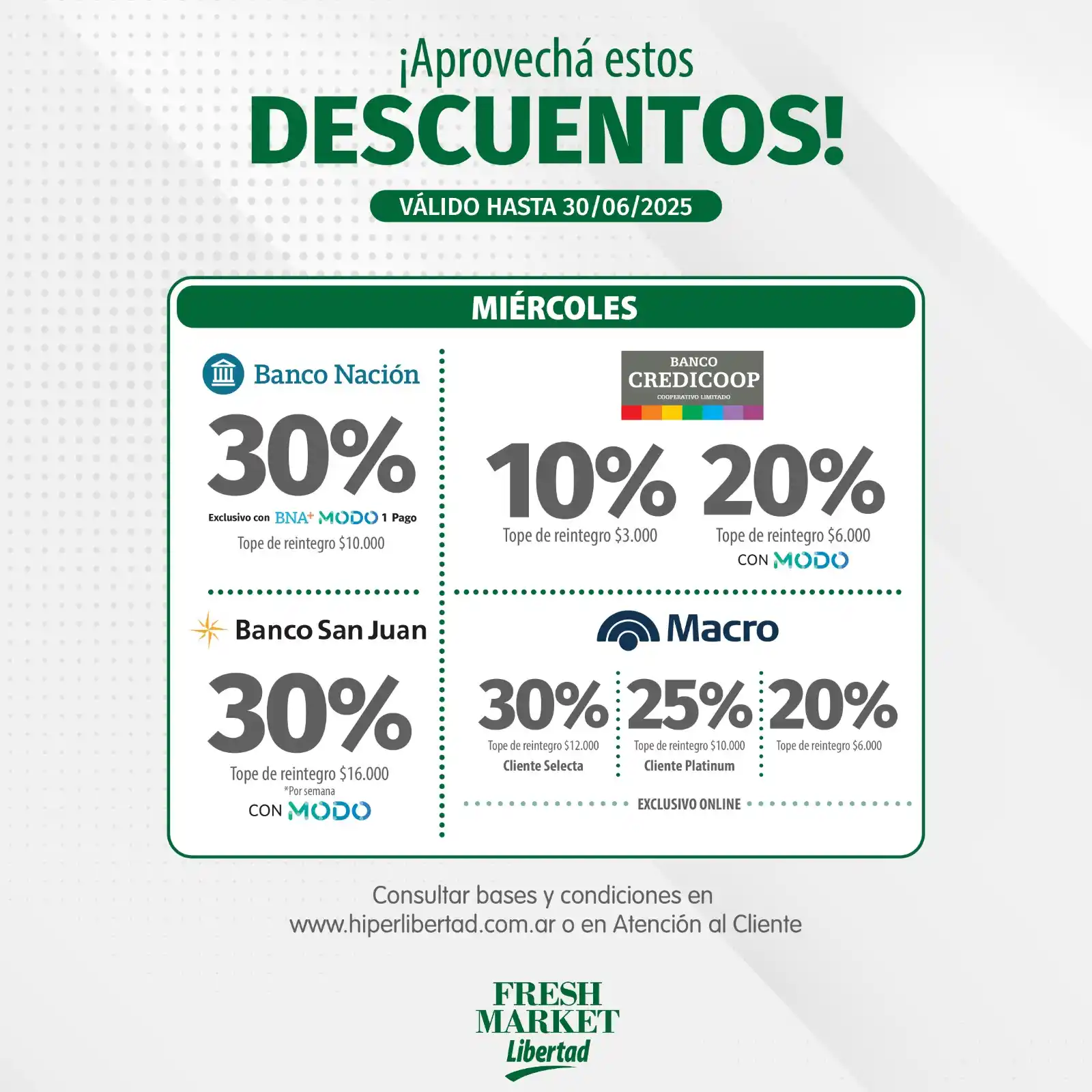 Image from Fresh Market Libertad: 🦜💅 Mi amor… hoy se financia con onda 💳✨ 💚 Venite a Fresh Market L...