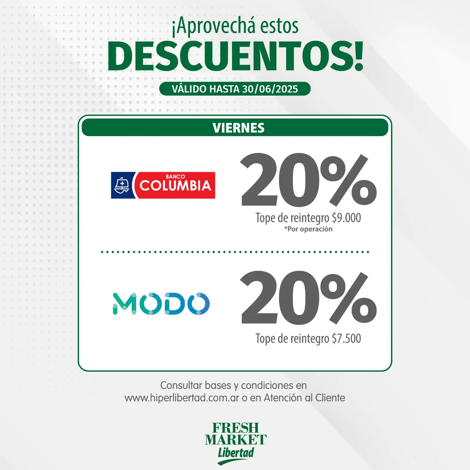 Image from Fresh Market Libertad: 🦜💅 Mis amores… es VIERNES y tu tarjeta lo sabe 🔥💳 Porque las comp...