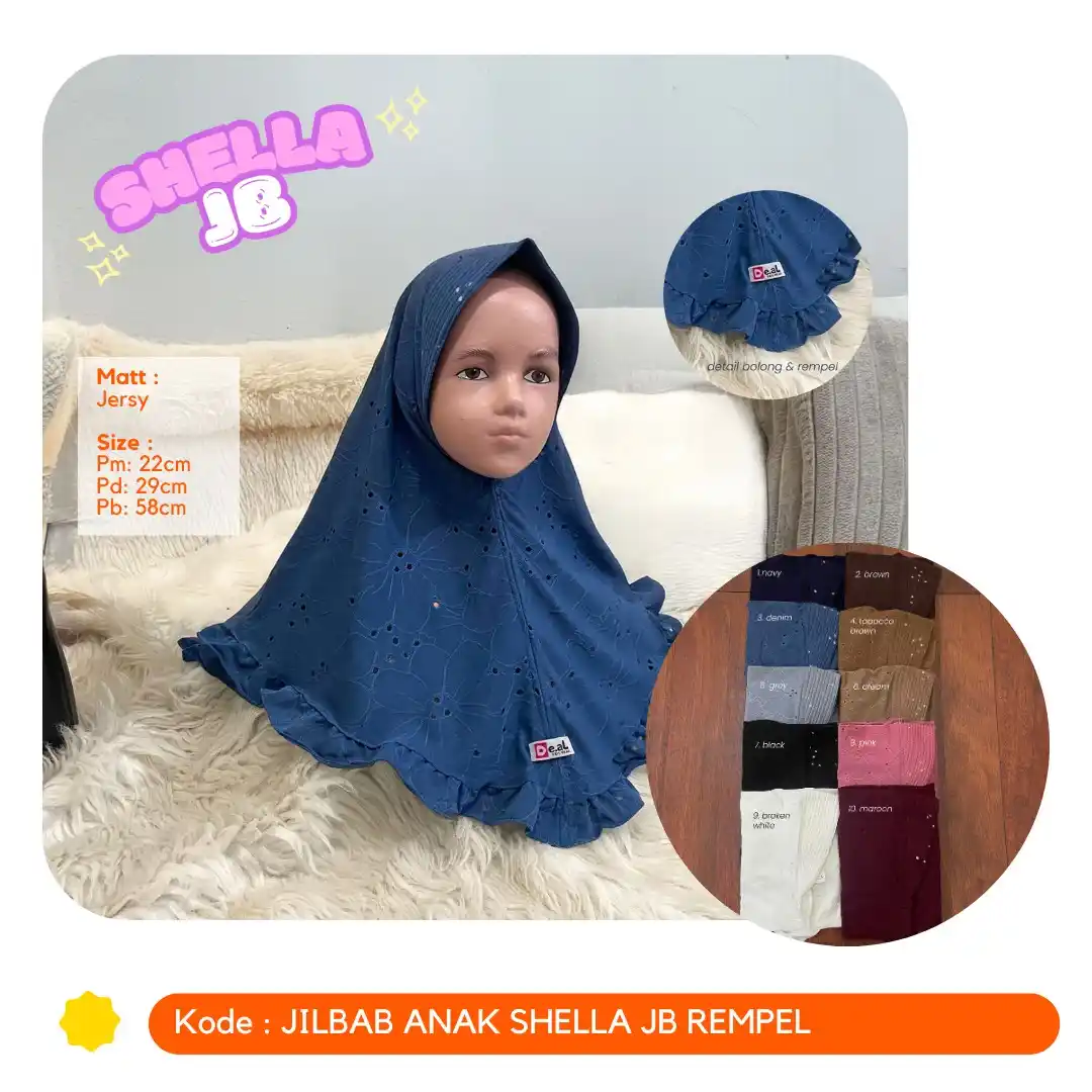 Image from TokoRajawali-Lombok: *New Arrivals*✨ DL Jilbab Anak Shella JB Jaguar Bolong Rempel 🧵 Jag...
