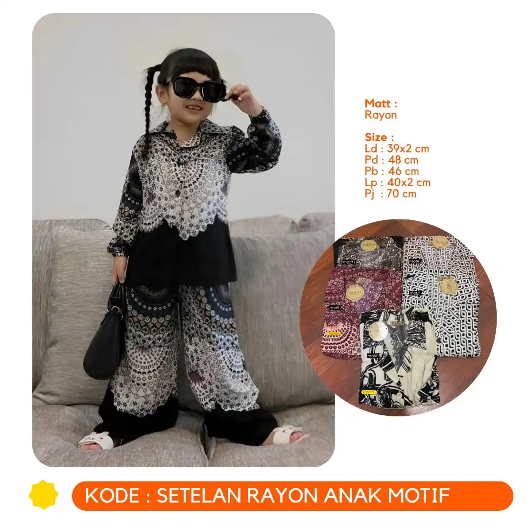Image from TokoRajawali-Lombok: *New Arrivals*✨ HRMN Setelan Anak Rayon Motif Kancing Tanggung 🧵 Ra...