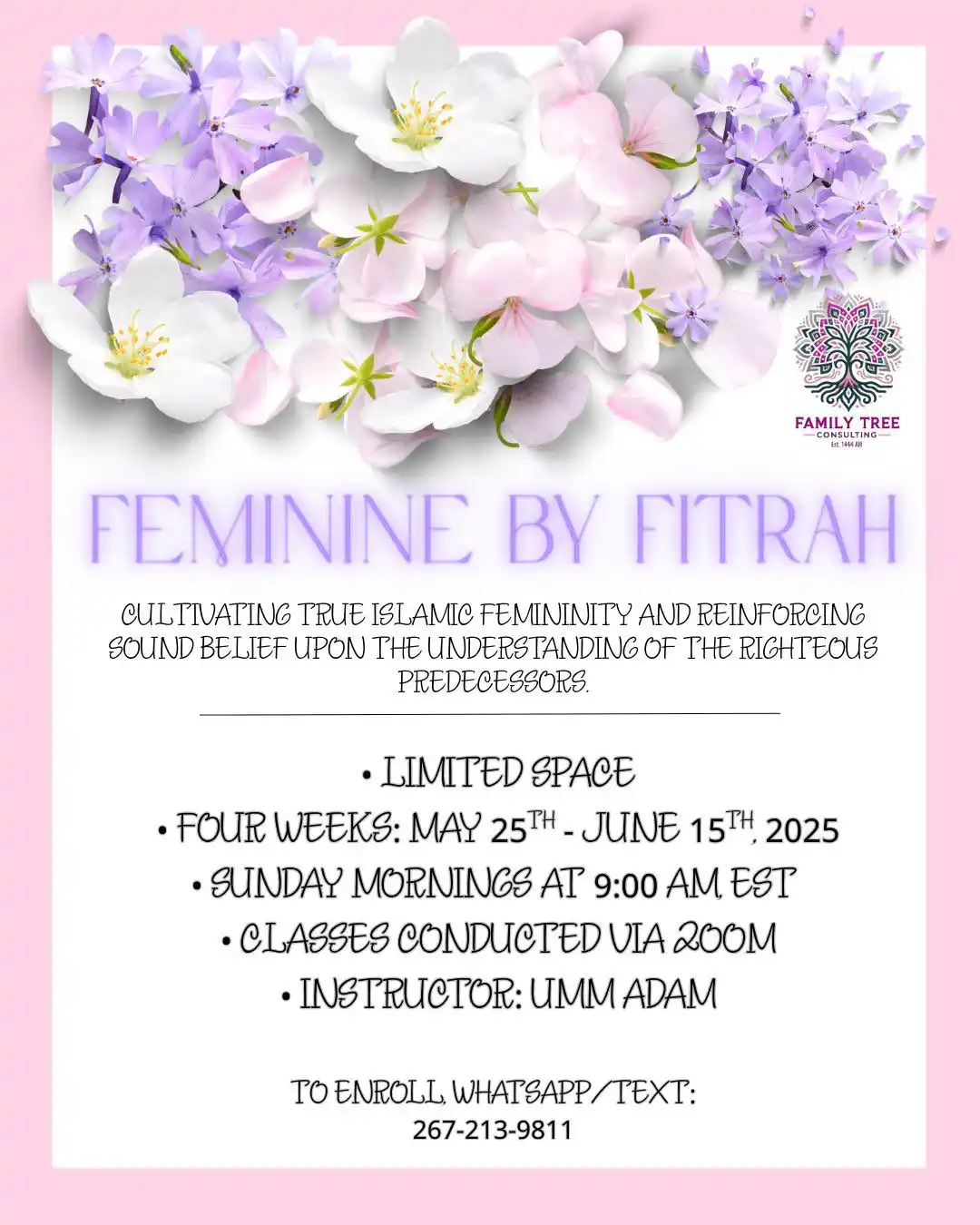 Image from The Manhaj of The Salaf: 🔊 NEW FTC Women’s Class! 📝 Feminine by Fitrah 🗓️ Begins Next Sund...