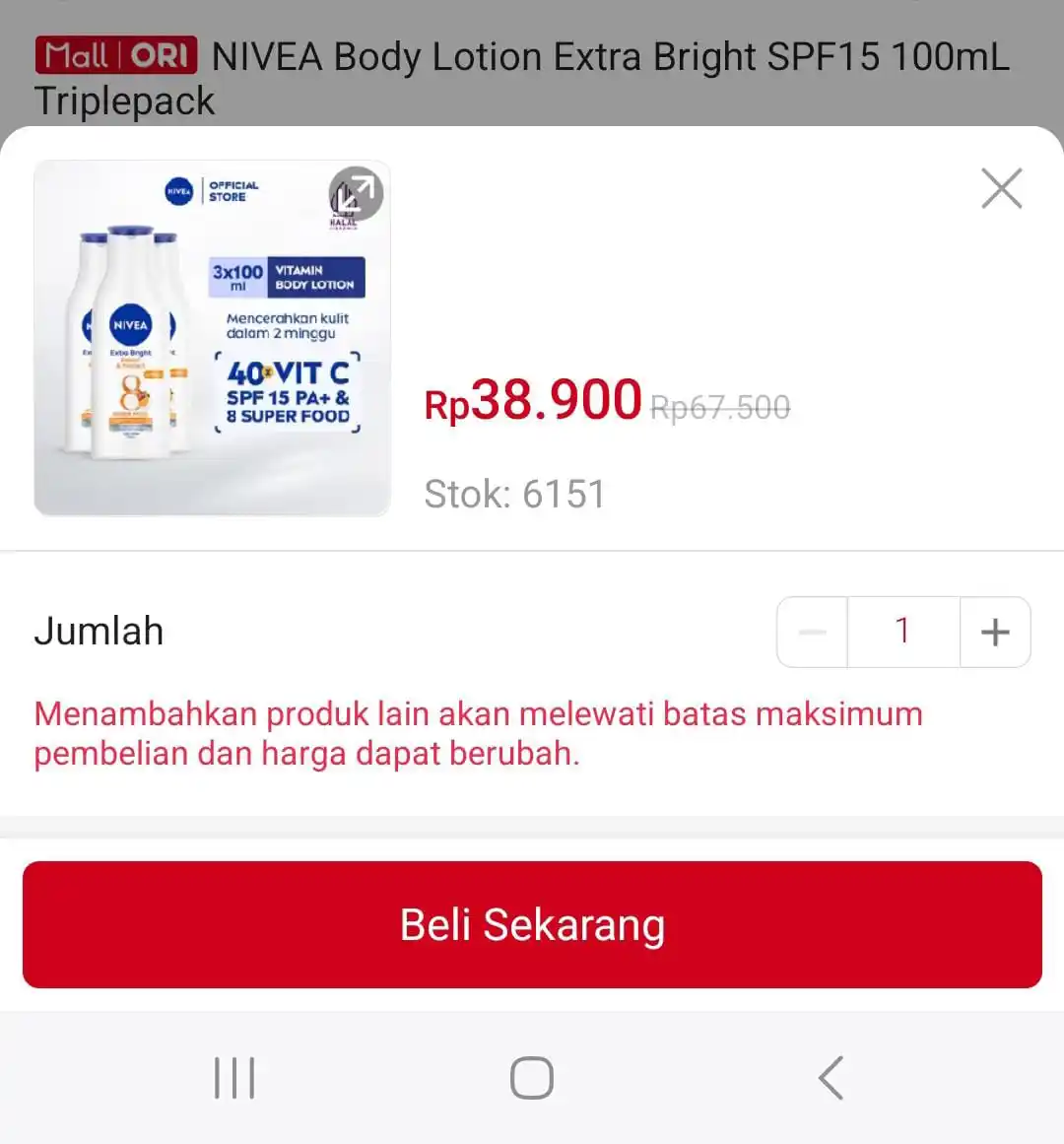 Image from SiCode Voucher + Hidden GEM Shopee: NIVEA Body Lotion Extra Bright SPF15 100mL Triplepack Normalnya 46rb...